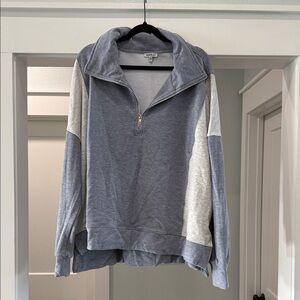 White Birch Bluish-Gray and White Pullover